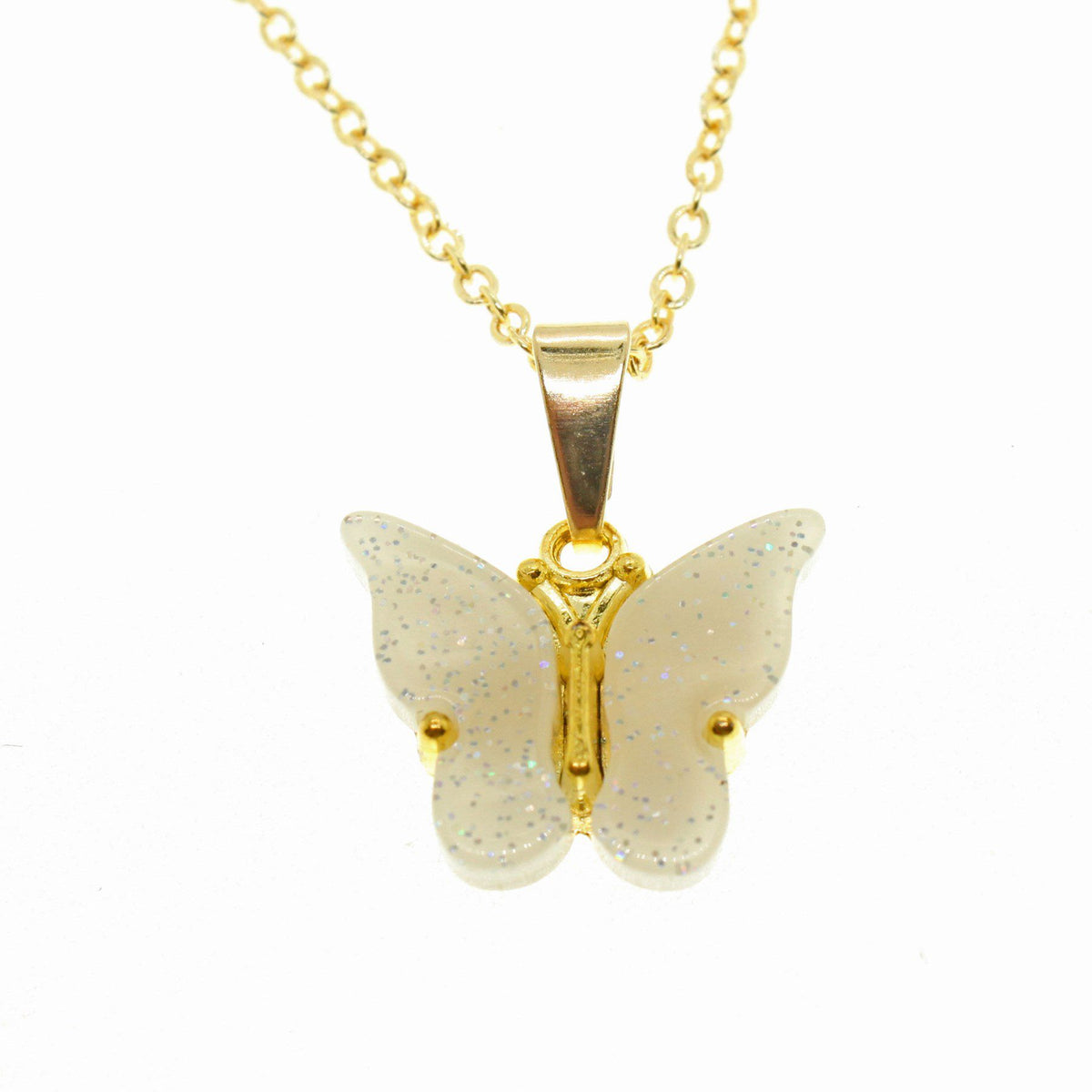 Papillon Zirkon Taşlı Kelebek Kolye – Beyaz (2)