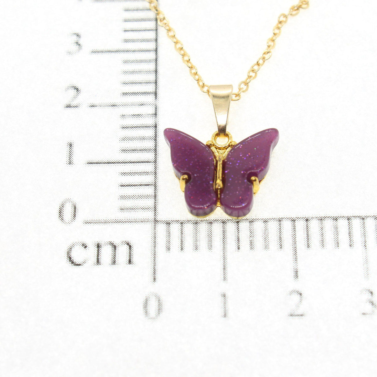 Papillon Zirkon Taşlı Kelebek Kolye – Mor (2)