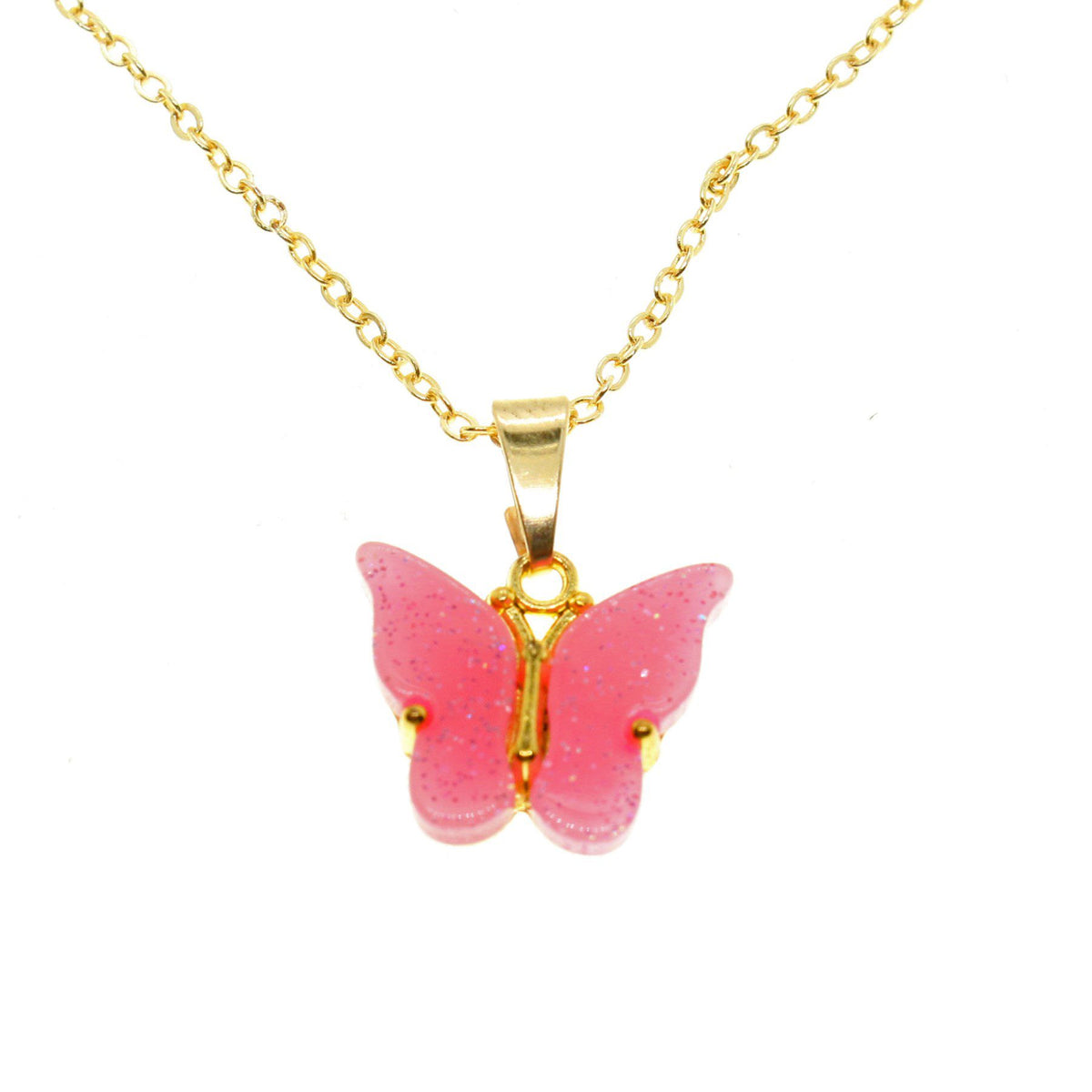 Papillon Zirkon Taşlı Kelebek Kolye – Pembe (2)