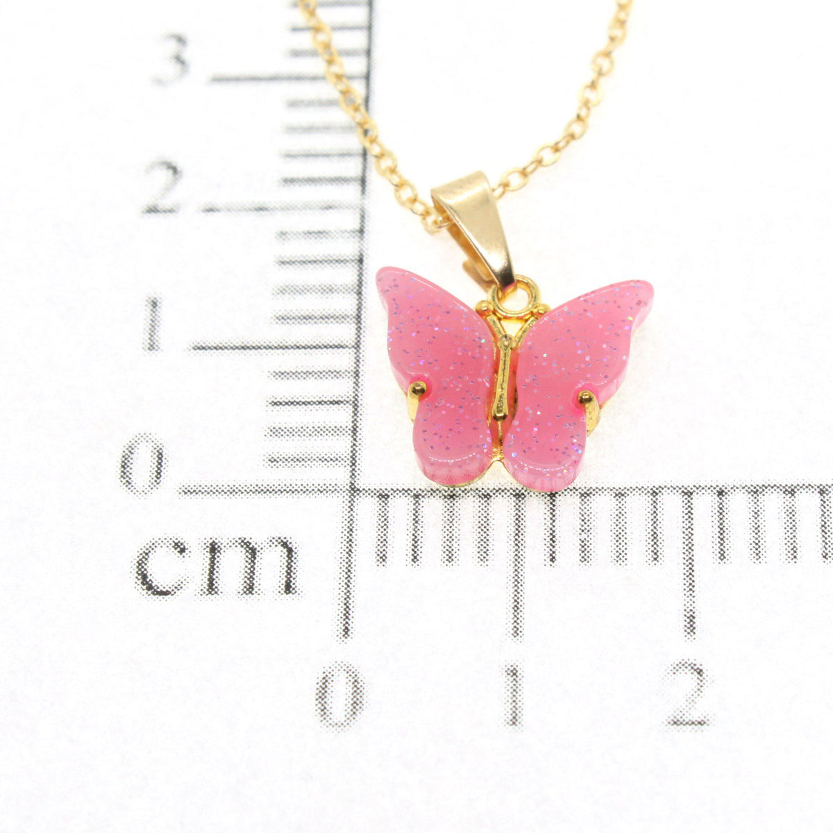 Papillon Zirkon Taşlı Kelebek Kolye – Pembe (4)
