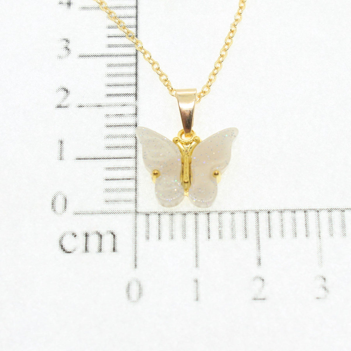 Papillon Zirkon Taşlı Kelebek Kolye – Beyaz (3)
