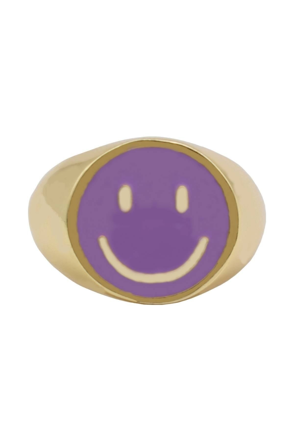 Smile Mineli Ayarlanabilir Yüzük – Mor (2)