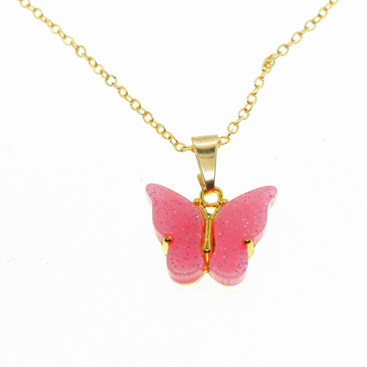 Papillon Zirkon Taşlı Kelebek Kolye – Pembe (3)