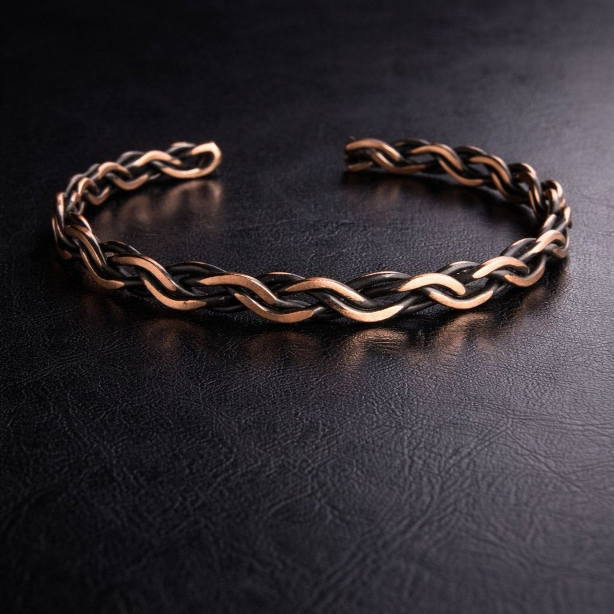 Çok Telli Örgü Bakır Bileklik Ayarlanabilir Cuff
