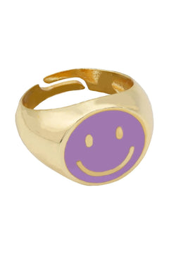 Smile Mineli Ayarlanabilir Yüzük – Mor
